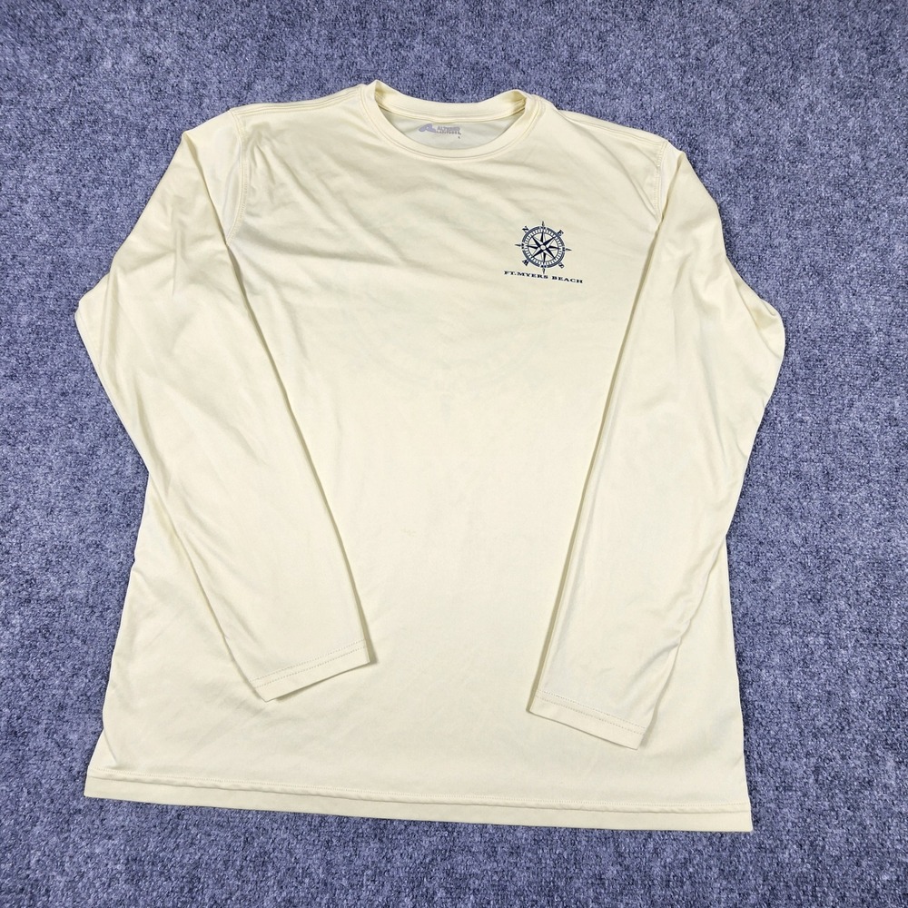 Altered Latitudes Mens L Fort Myers Beach Performance Long Sleeve Shirt Yellow